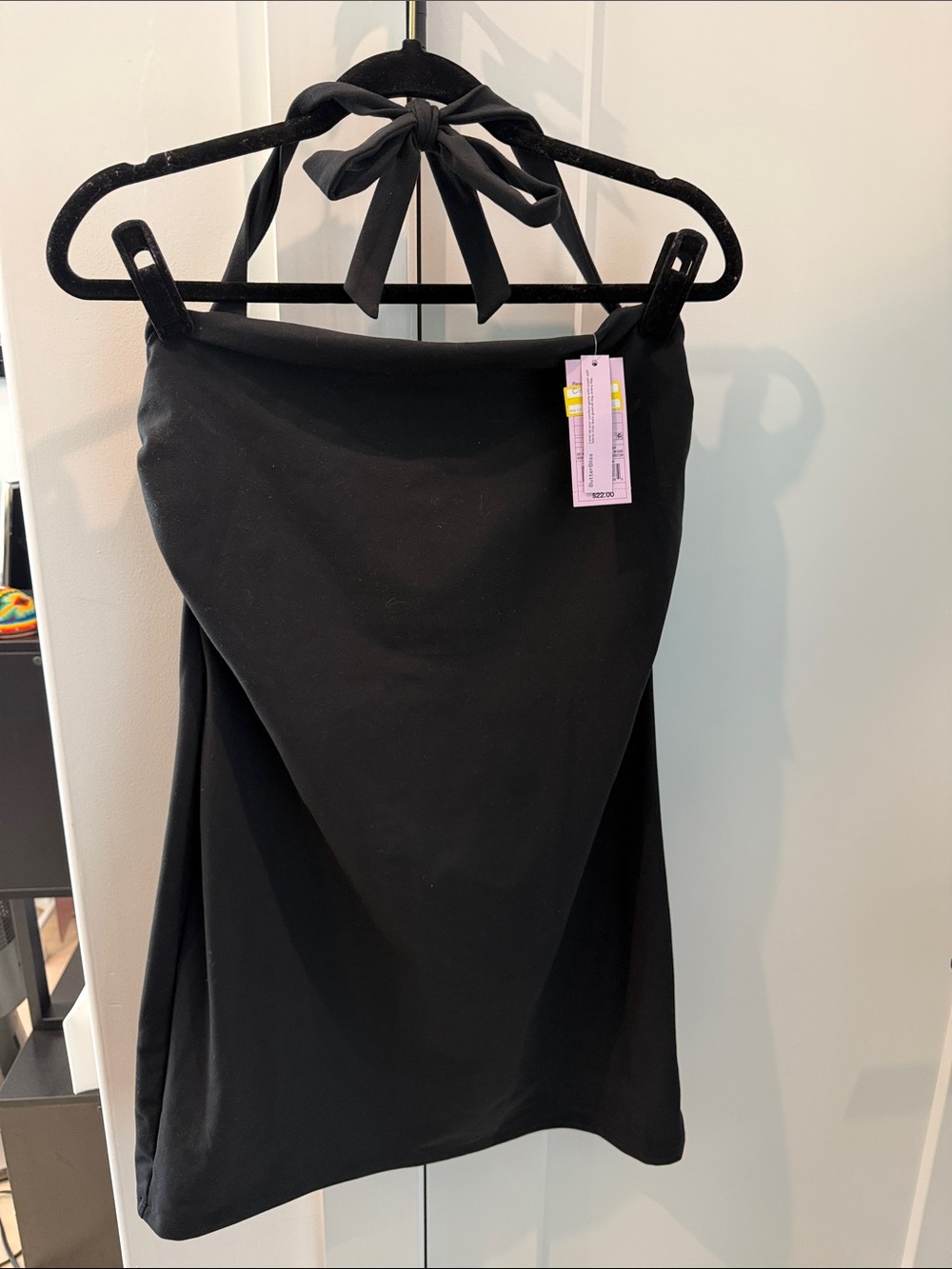 a new day Black Mini Halter dress with Tie